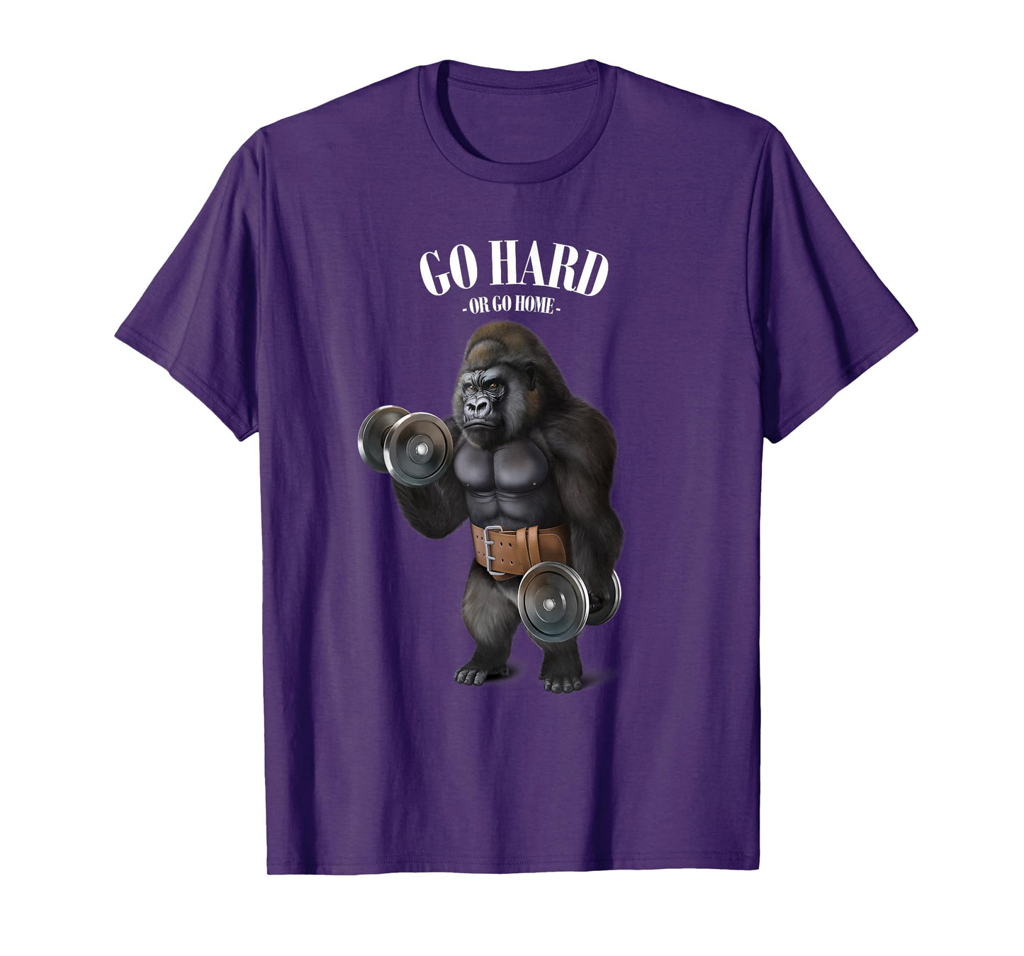 Gorilla Muscle Training with Dumbbell in Fitness Gym T-Shirt