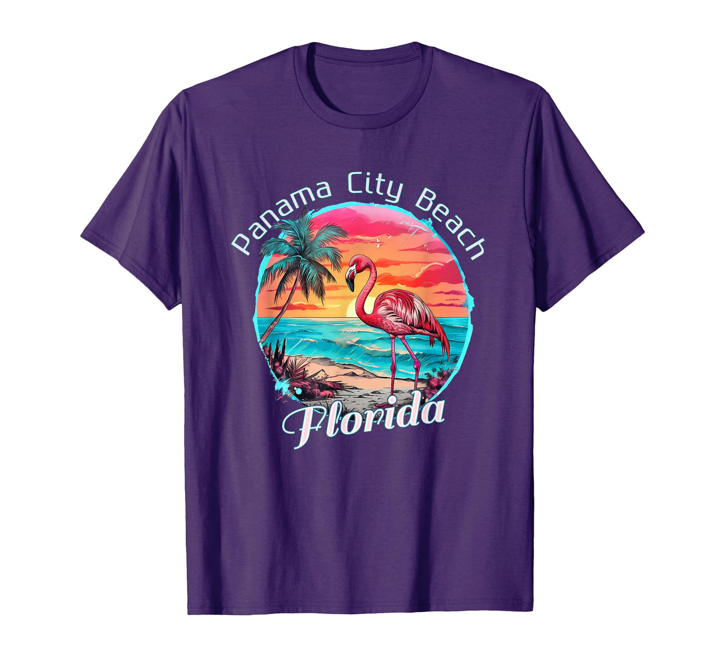 Panama City Beach Florida Beach Flamingo Tropical Souvenir T-Shirt