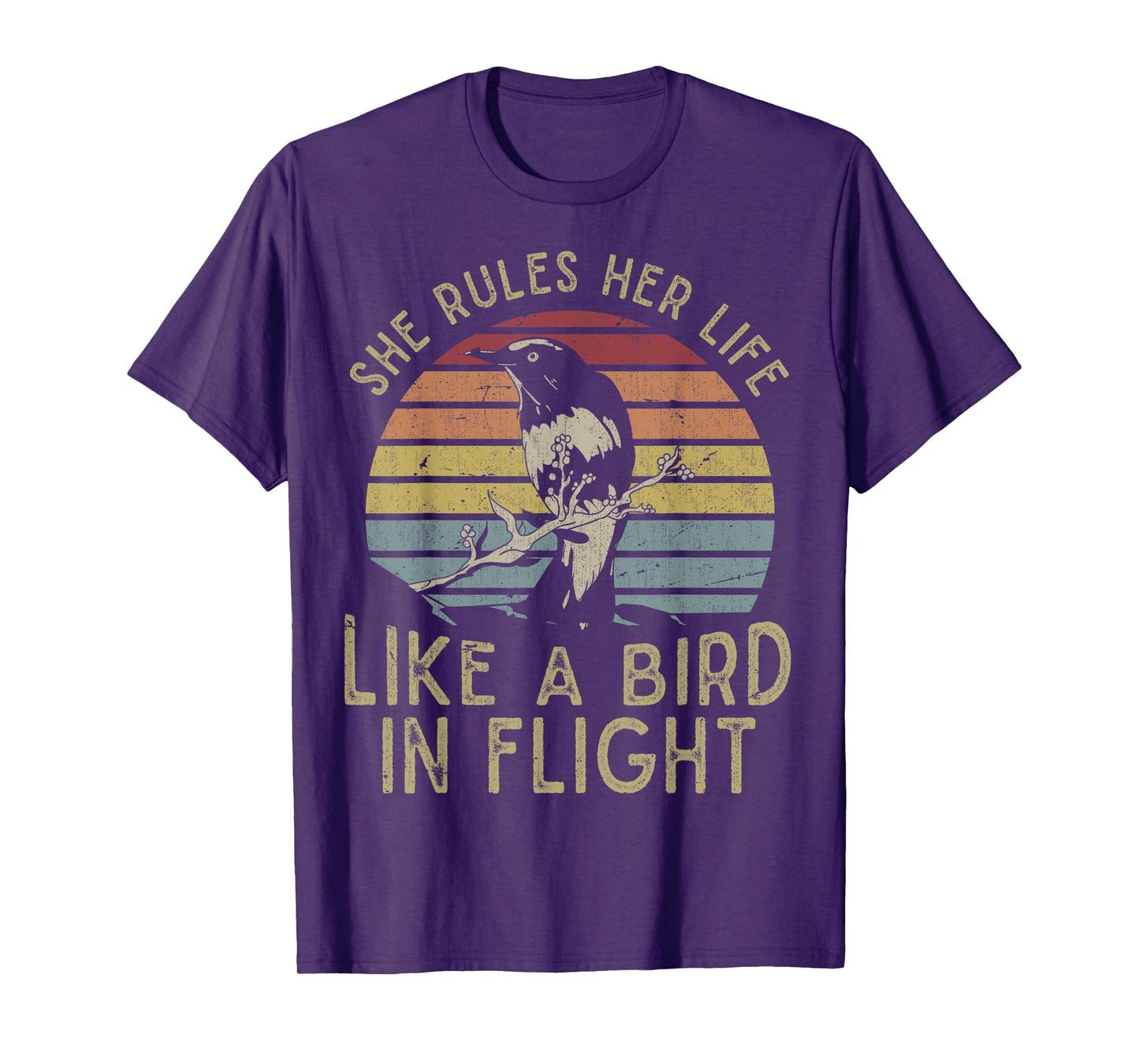 Motivational Quote She Rules Her Life Like A Bird In Flight T-Shirt