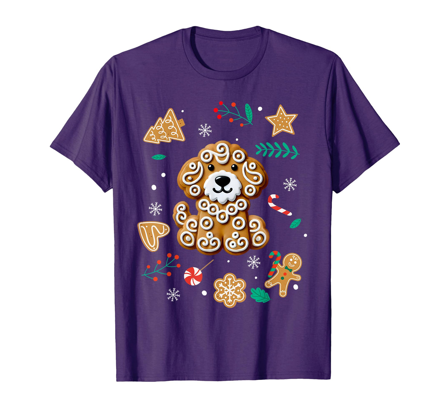 Xmas Dog Gingerbread Goldendoodle Golden Doodle Christmas T-Shirt
