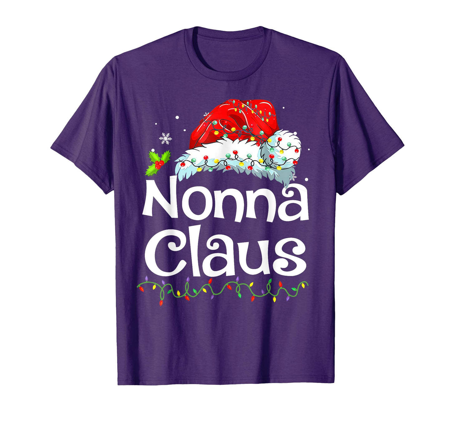 Nonna Claus Christmas Pajama Family Matching Xmas Light T-Shirt