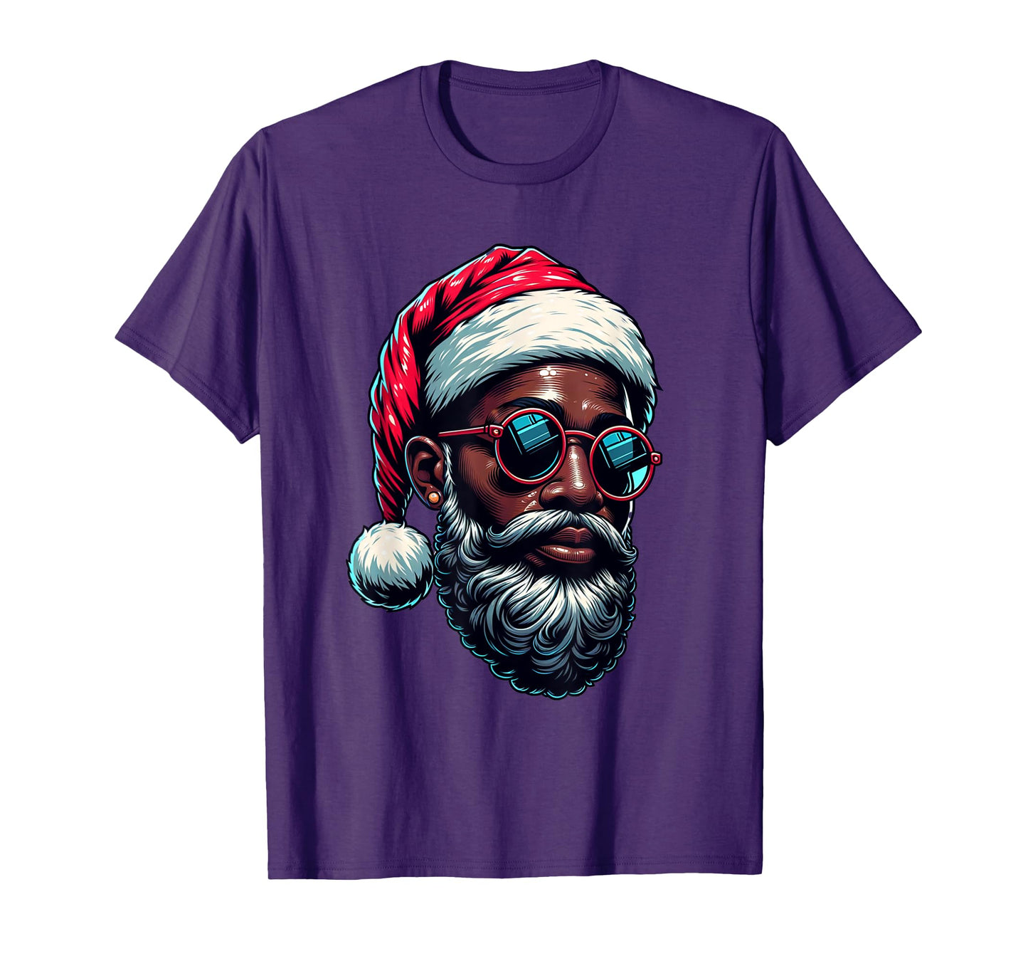 African American Christmas Pajama Xmas Afro Santa Claus PJ T-Shirt
