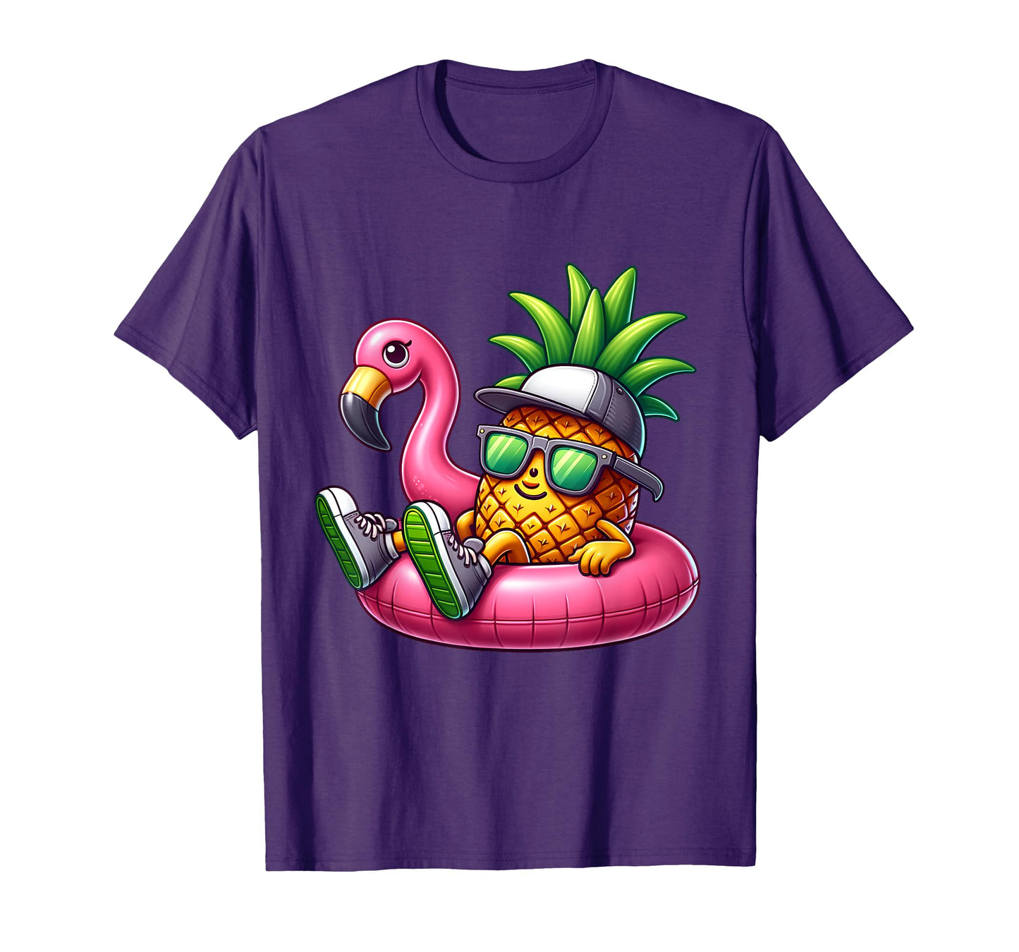 Funny Pineapple Flamingo Tropical Beach Hawaiian Boys Kids T-Shirt