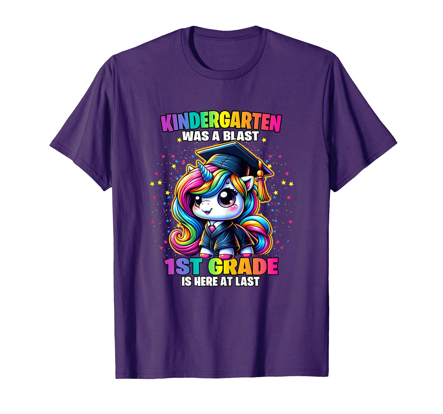 Graduation Kindergarten Was a Blast Unicorn Girls Grad T-Shirt