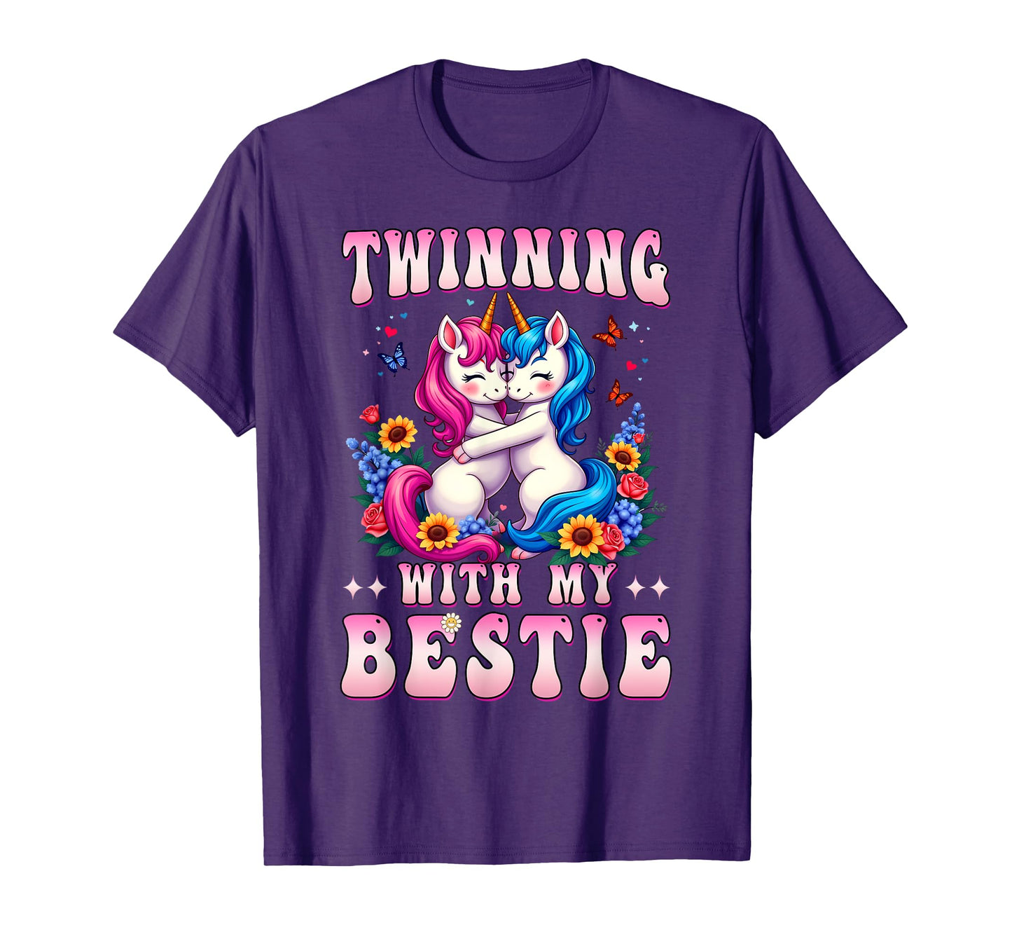 Twinning With My Bestie Unicorn Friends Spirit Week Girls T-Shirt