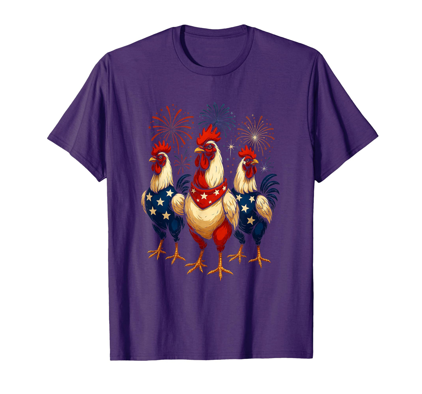 Funny Patriotic Chickens USA Flag 4th of July Chicken Lover T-Shirt
