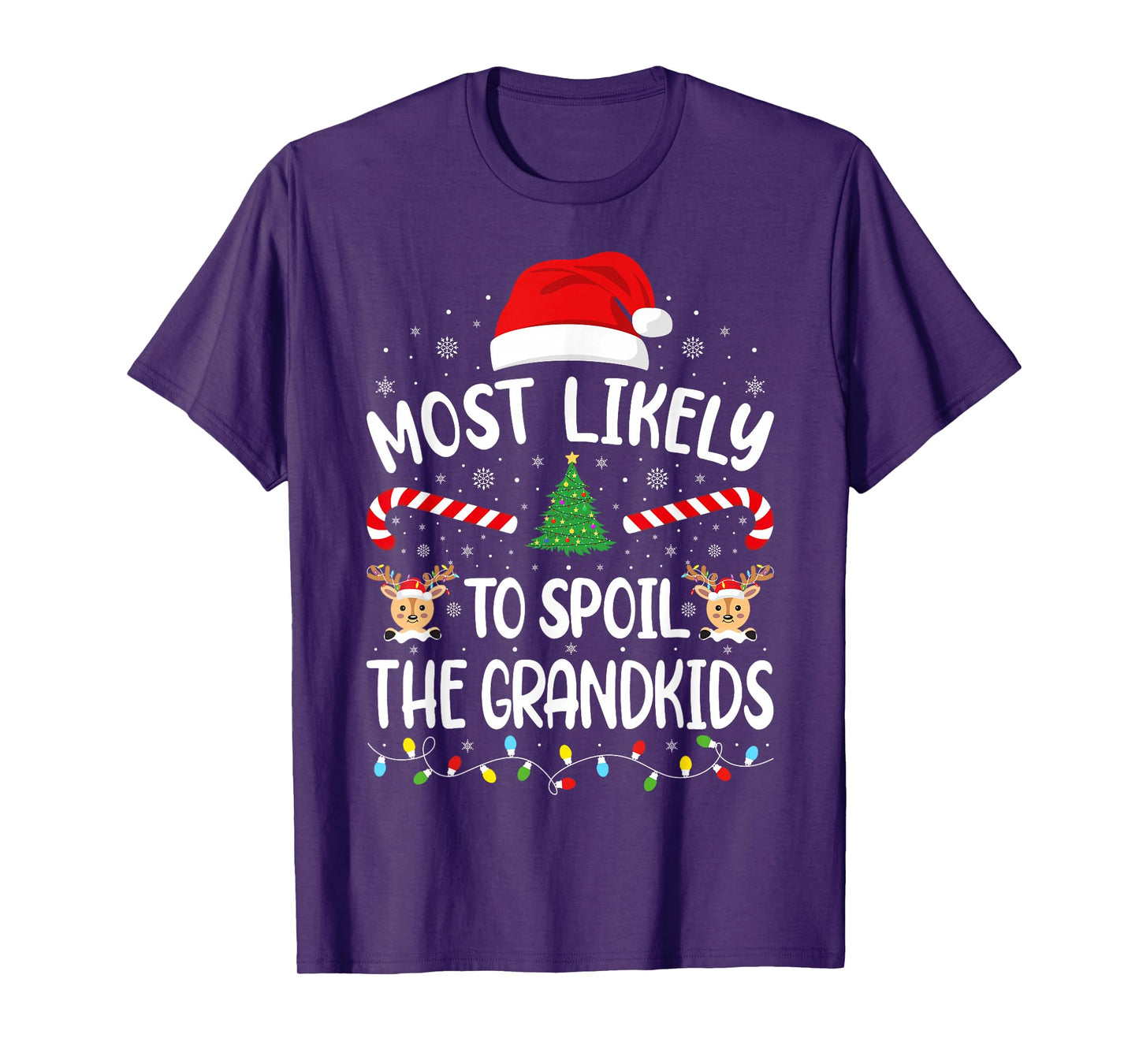 Most Likely to Spoil The Grandkids Family Matching Xmas Tree T-Shirt