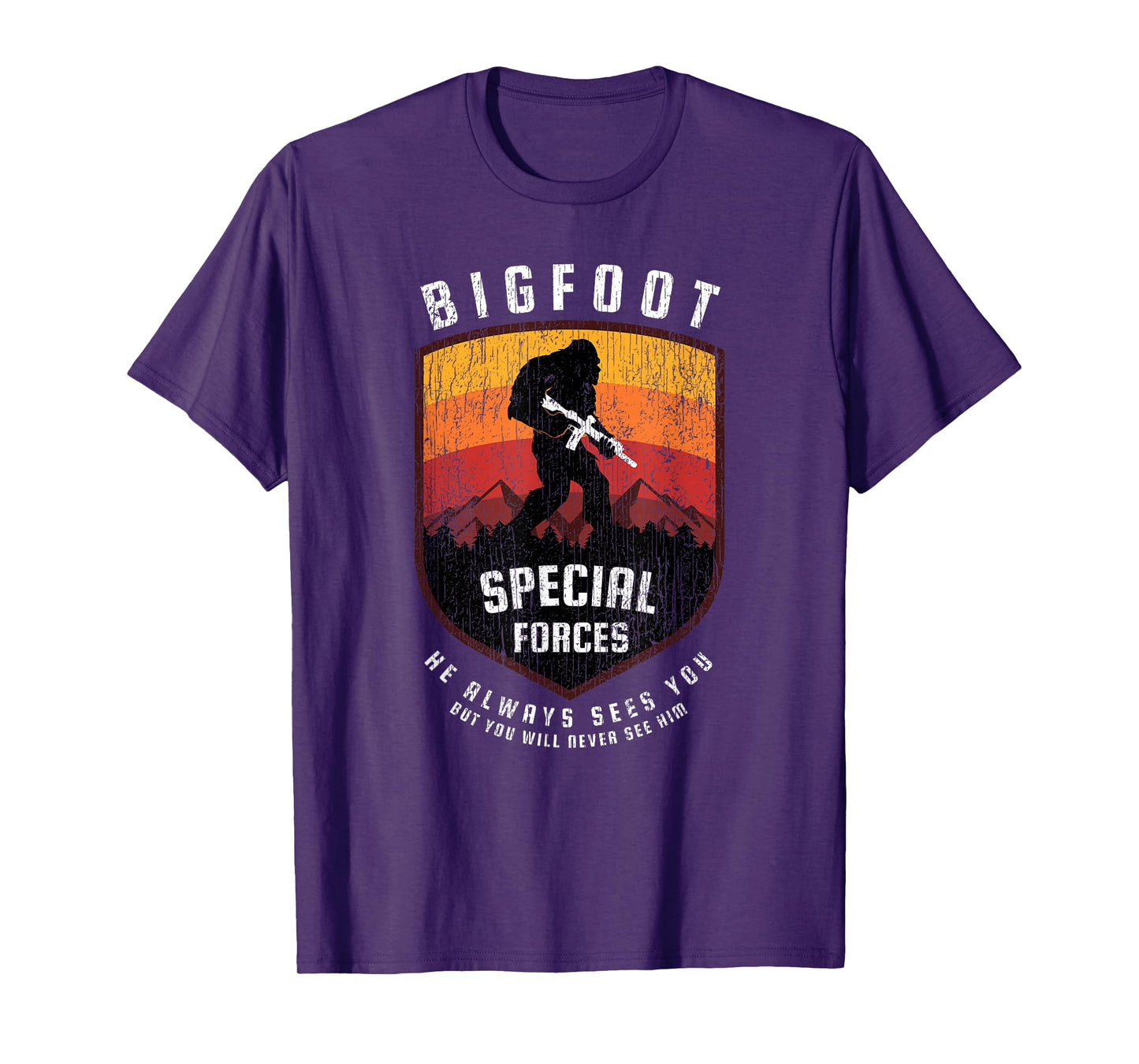 Funny Bigfoot Tactical Special Forces Gift for Military T-Shirt