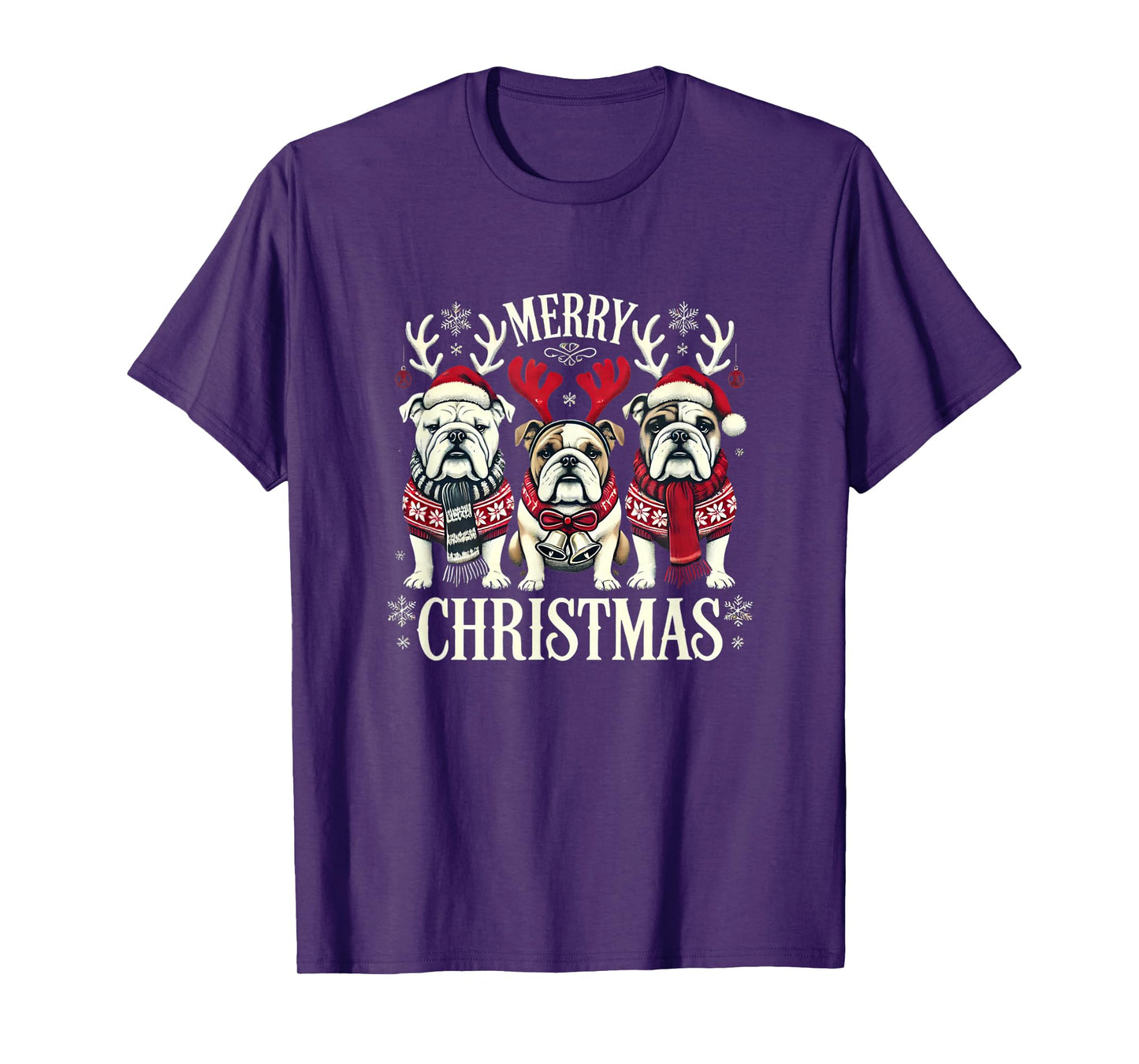 Christmas English Bulldog Mom English Bulldog Christmas T-Shirt
