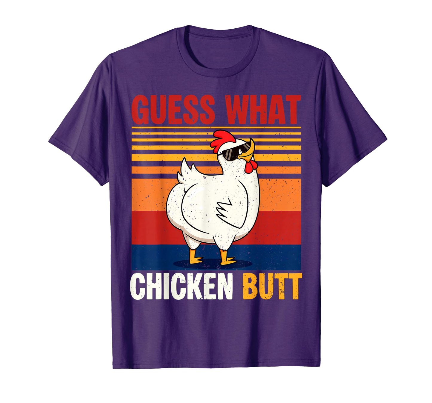 Guess What Chicken Butt Funny Chicken Meme Vintage T-Shirt