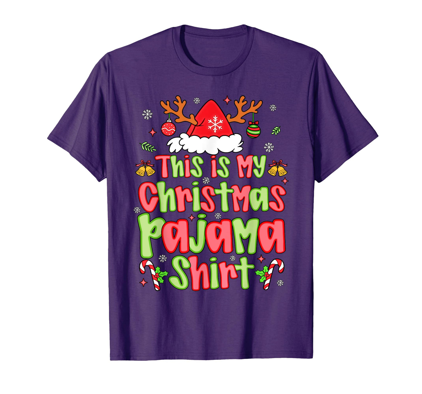 This is My Christmas Pajama Shirt Funny Xmas PJs Men Women T-Shirt