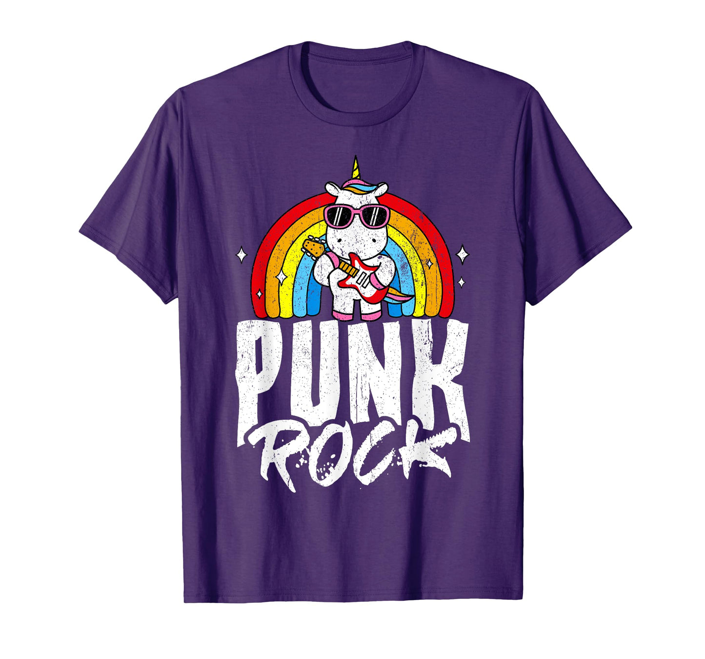 Punk Rock Unicorn Rock Fan Rainbow Musician T-Shirt