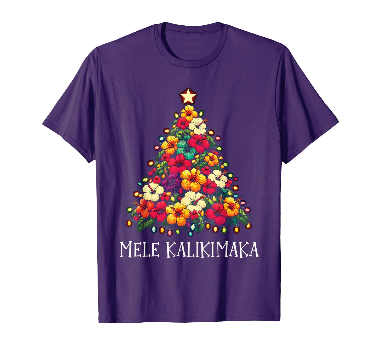 Mele Kalikimaka Hawaiian Christmas Tree Hawaii Tropical Xmas T-Shirt