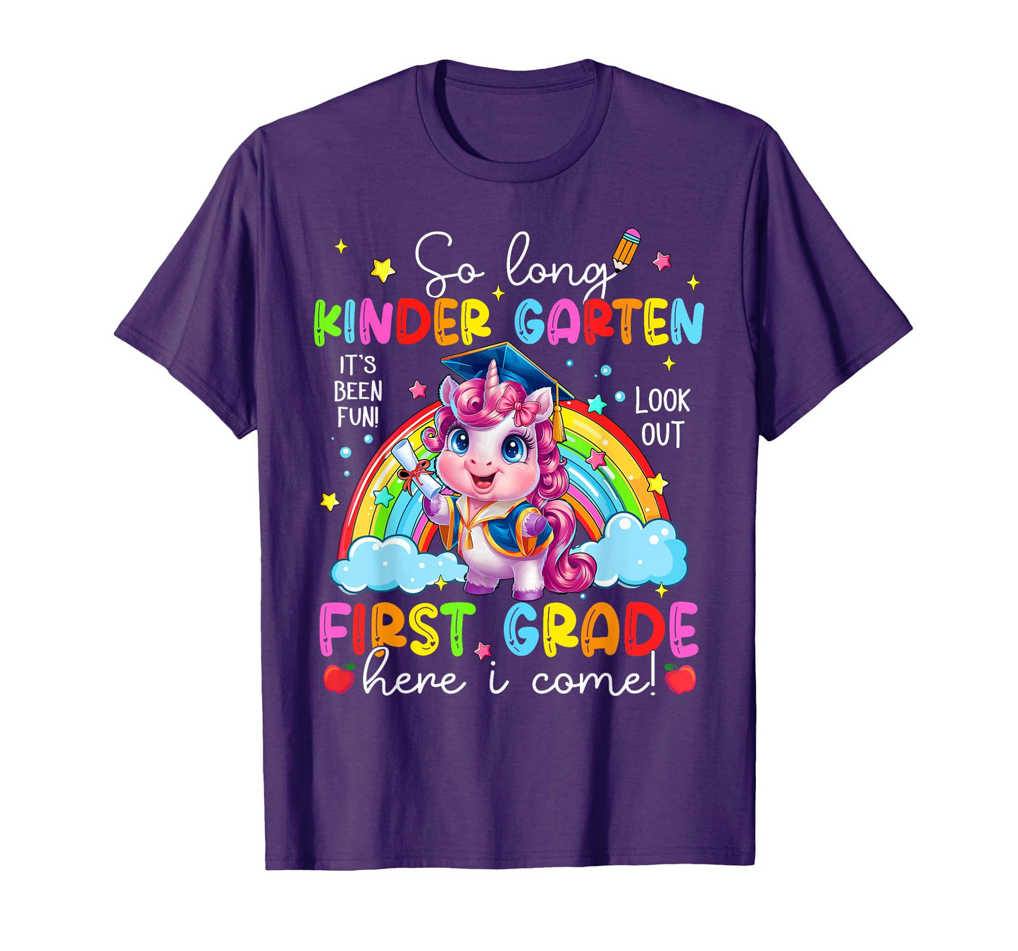 Look Out First Grade Here I Come Unicorn Last Day Of School T-Shirt