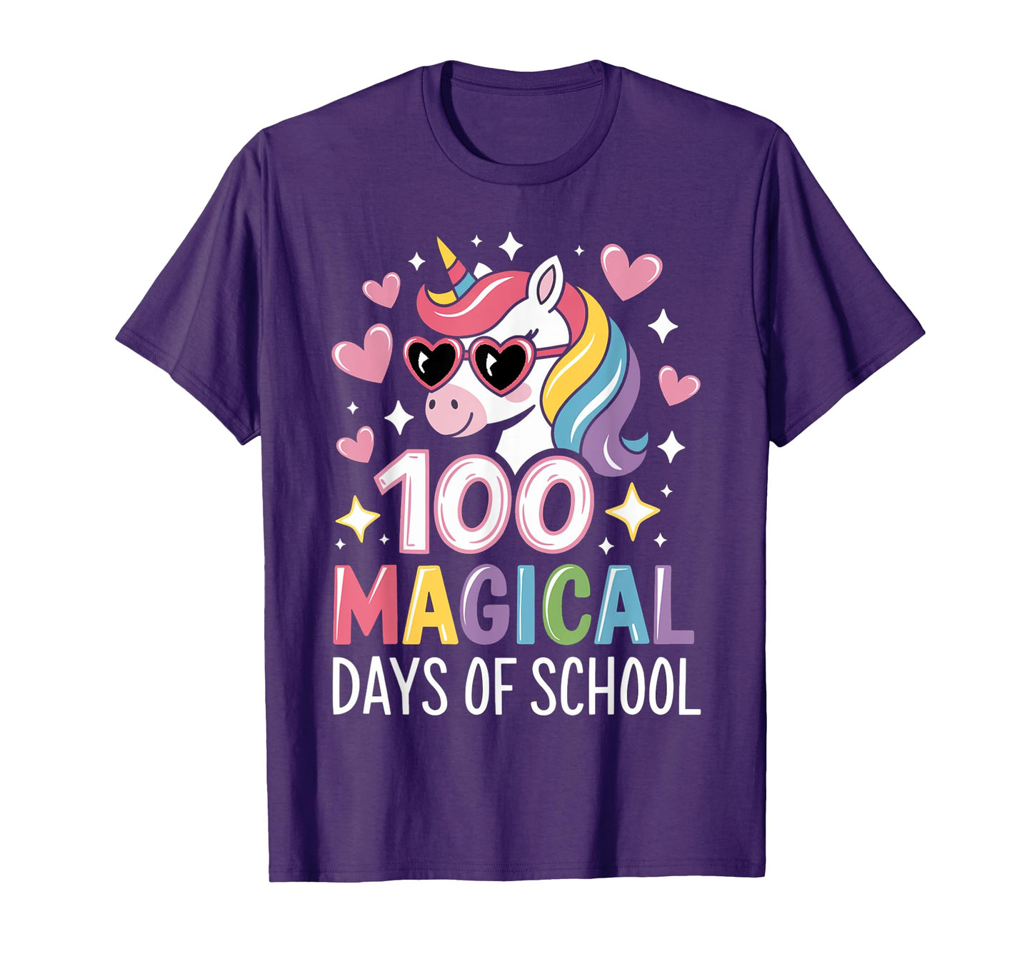 100 Magical Days of School Unicorn 100th Day Of School Girls T-Shirt
