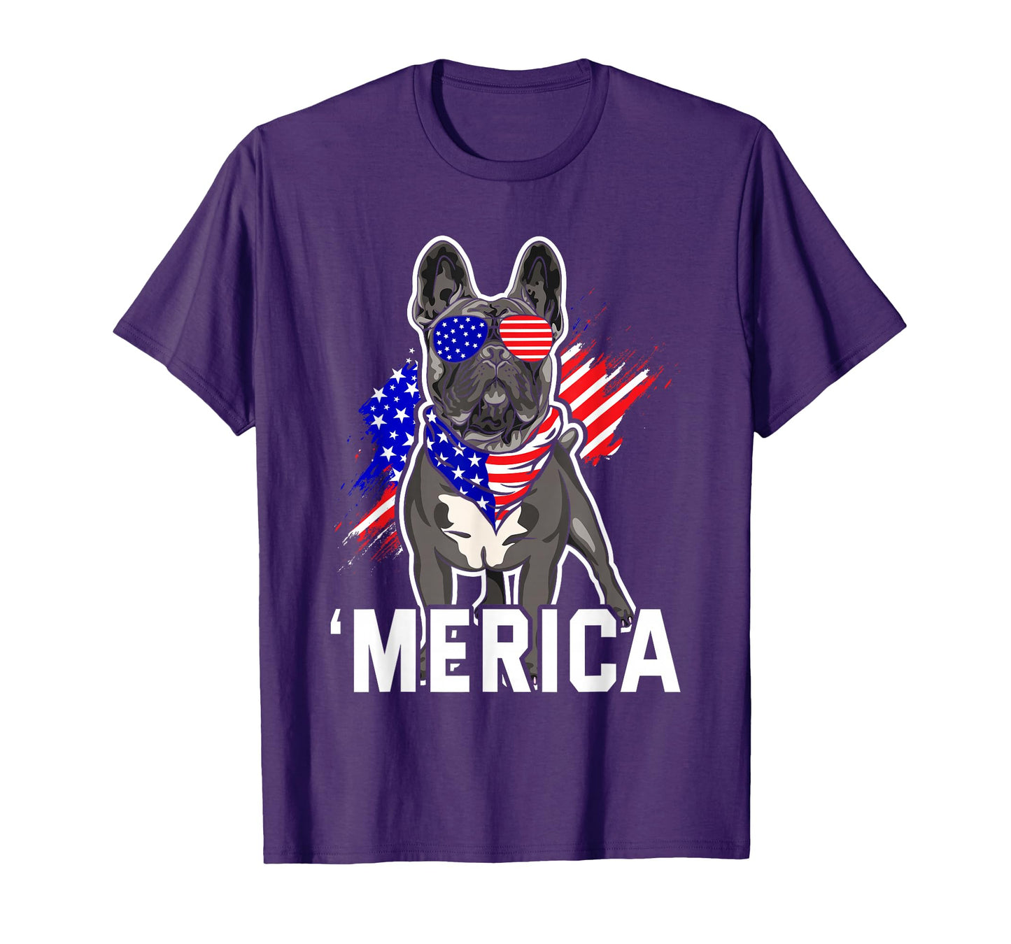 Merica French Bulldog American Flag 4th of July Frenchie T-Shirt
