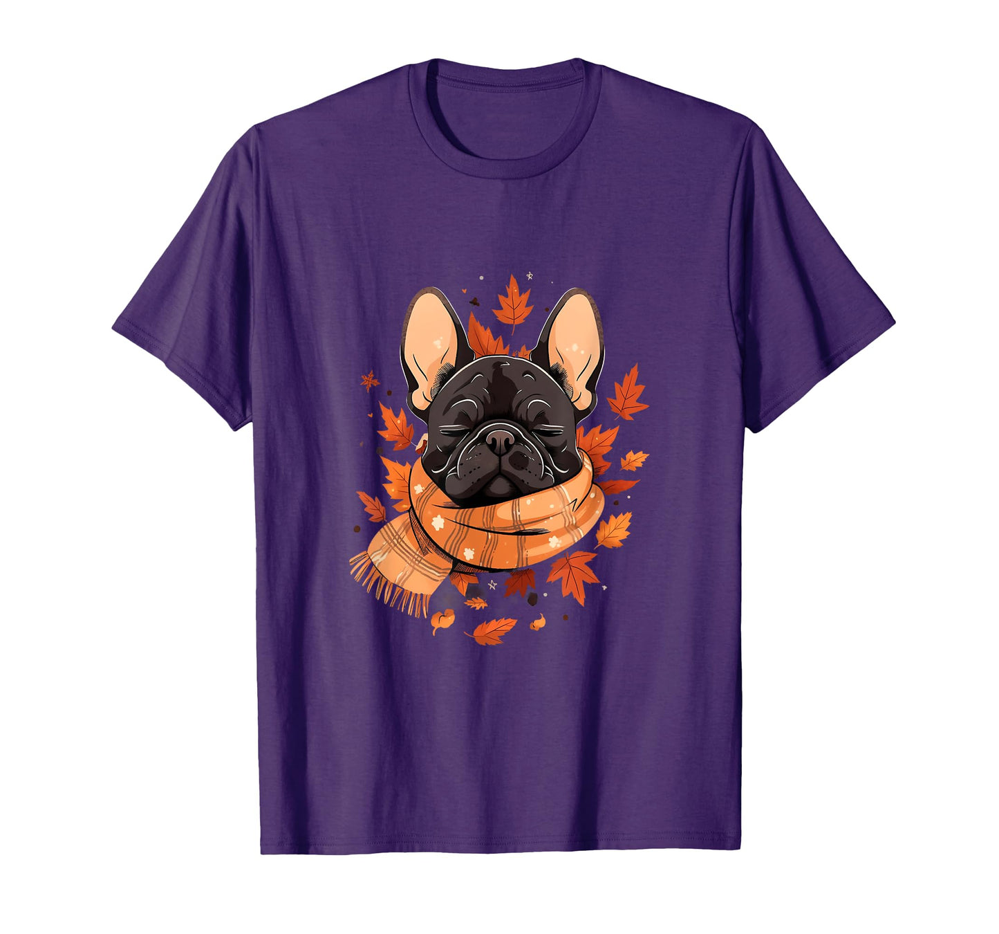 French Bulldog Fall Autumn Leaves Thanksgiving Frenchie Dog Men Women Girls Kids T-Shirt