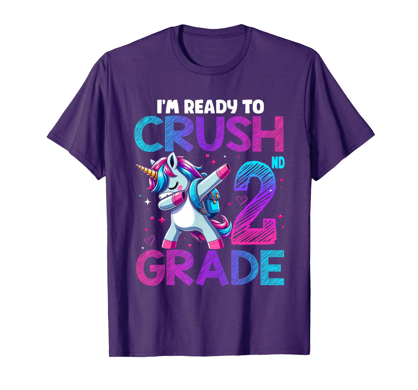 Crush 2nd grade Unicorn Girls Toddlers Kids Back To School T-Shirt
