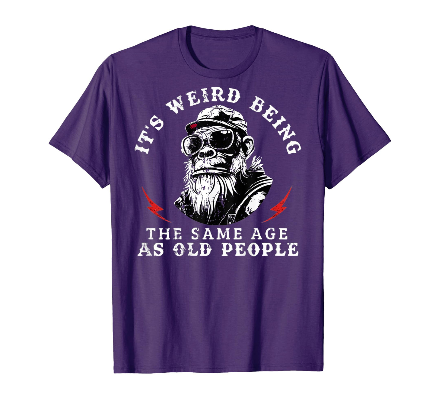 It's Weird Being The Same Age As Old People Monkey (On Back) T-Shirt