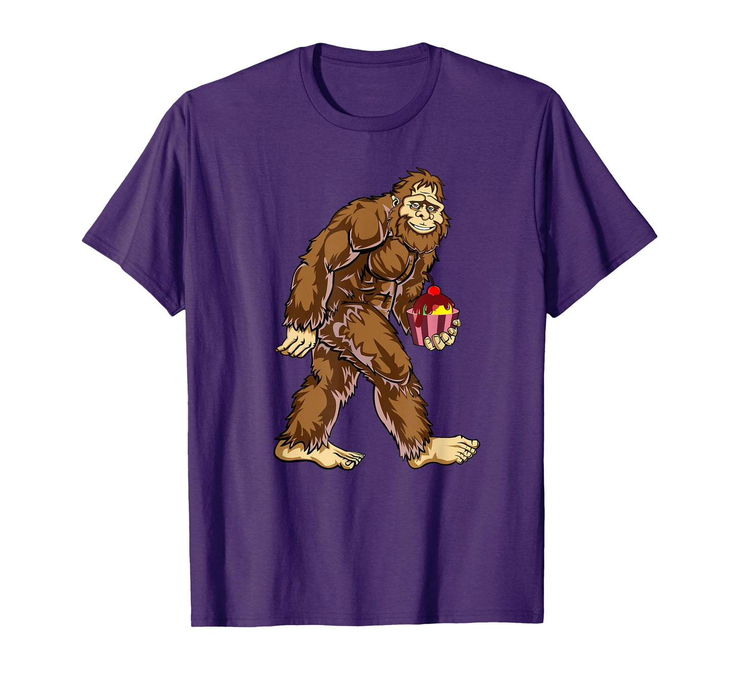 Funny Bigfoot Ice Cream Boy Funny Sasquatch Shirt T-Shirt