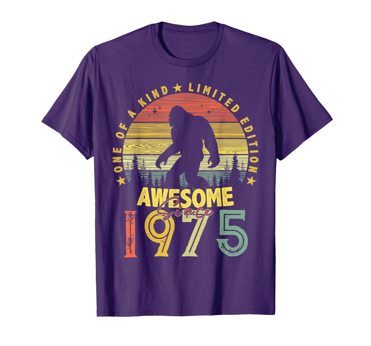 Awesome Since 1975 49th Birthday Gifts Bigfoot Born in 1975 T-Shirt