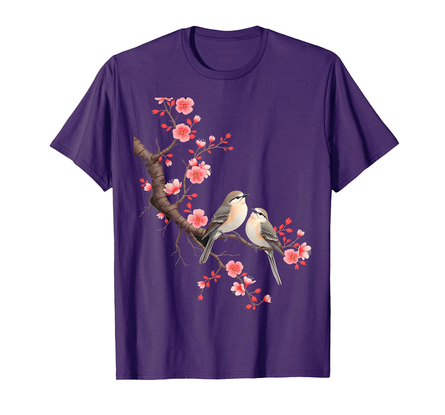 Birds Japanese Cherry Blossom T-Shirt