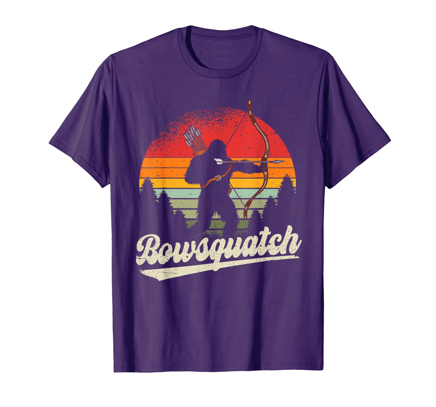 Bowsquatch Bow Arrow Bigfoot Archery Retro Sasquatch Archer T-Shirt