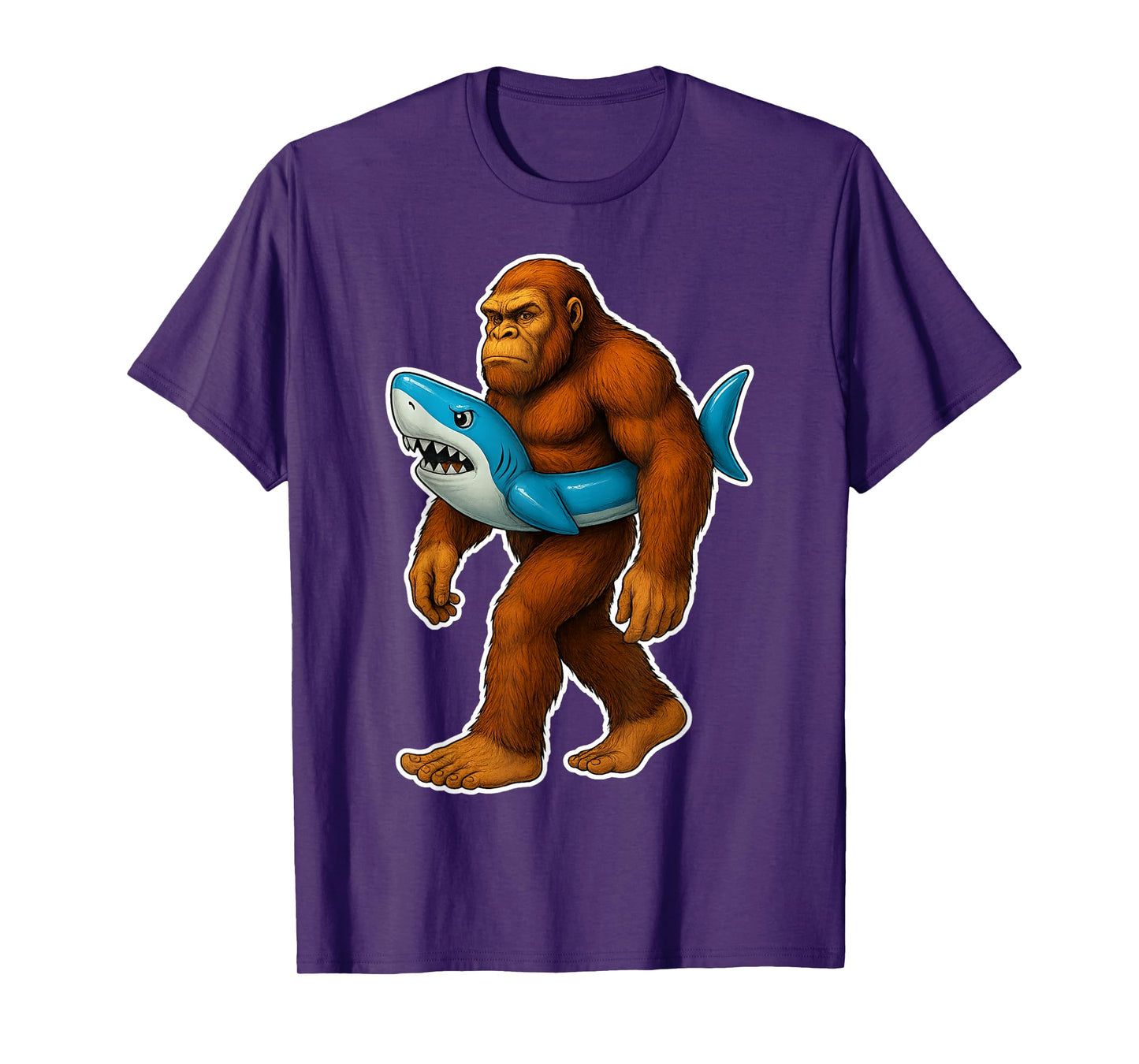 Pool Bigfoot Shark Sasquatch Shark Float for Boys Kids Men T-Shirt