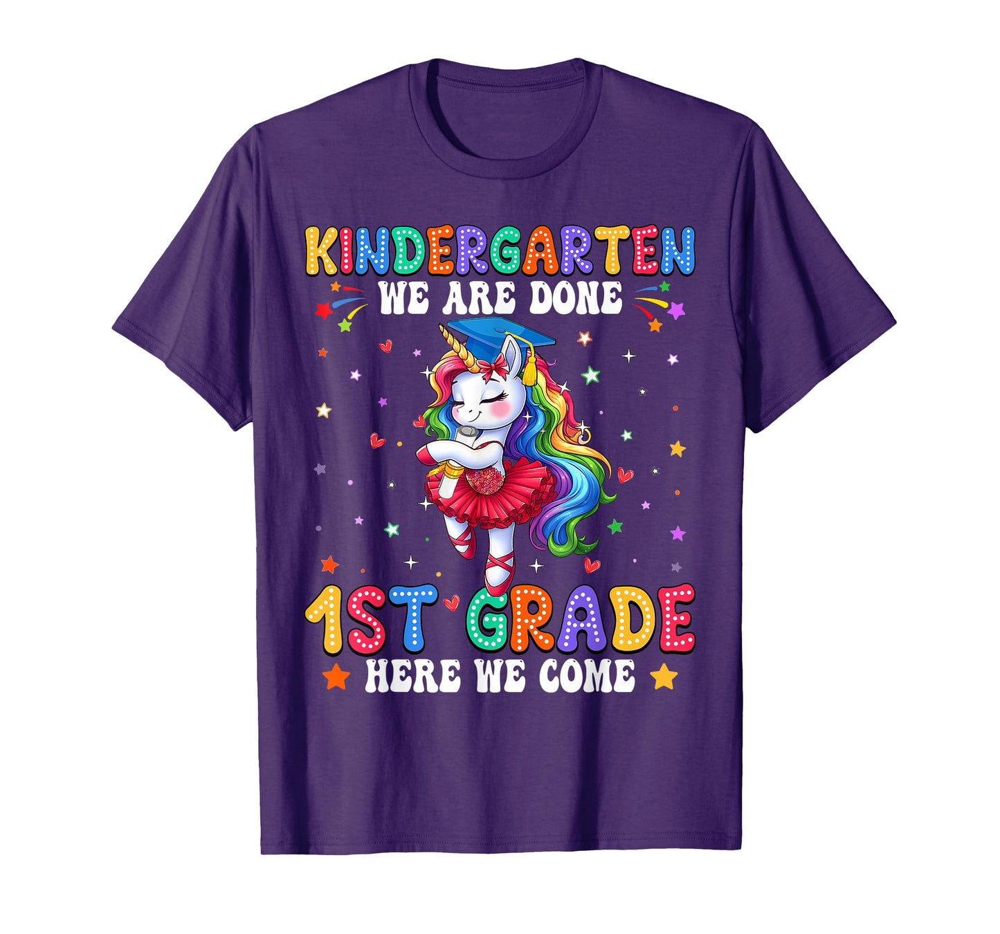 Kindergarten Graduation 2025 Graduate Girls Unicorn Kid Grad T-Shirt