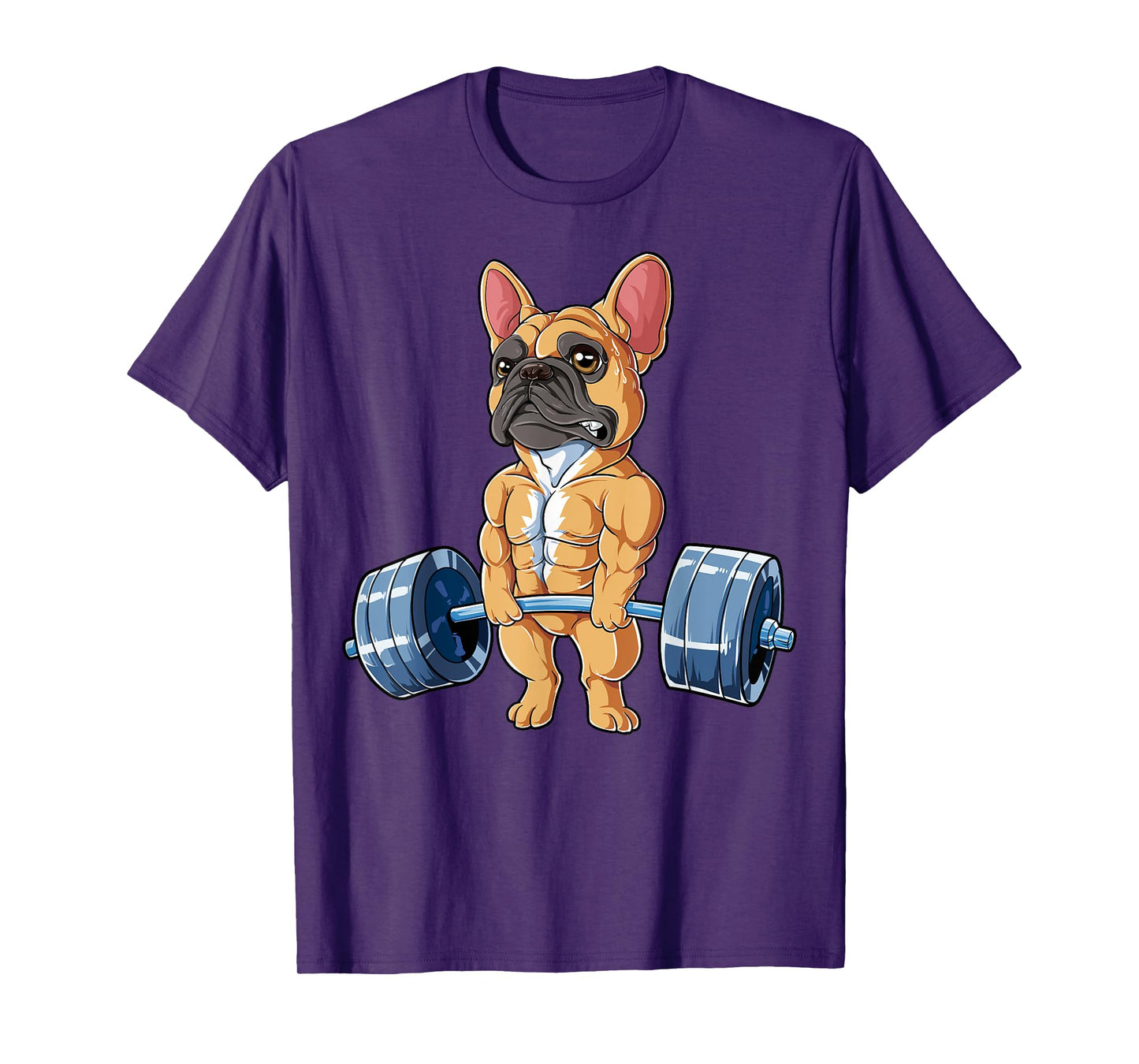 French Bulldog Weightlifting Funny Fawn Deadlift Fitness Gym T-Shirt