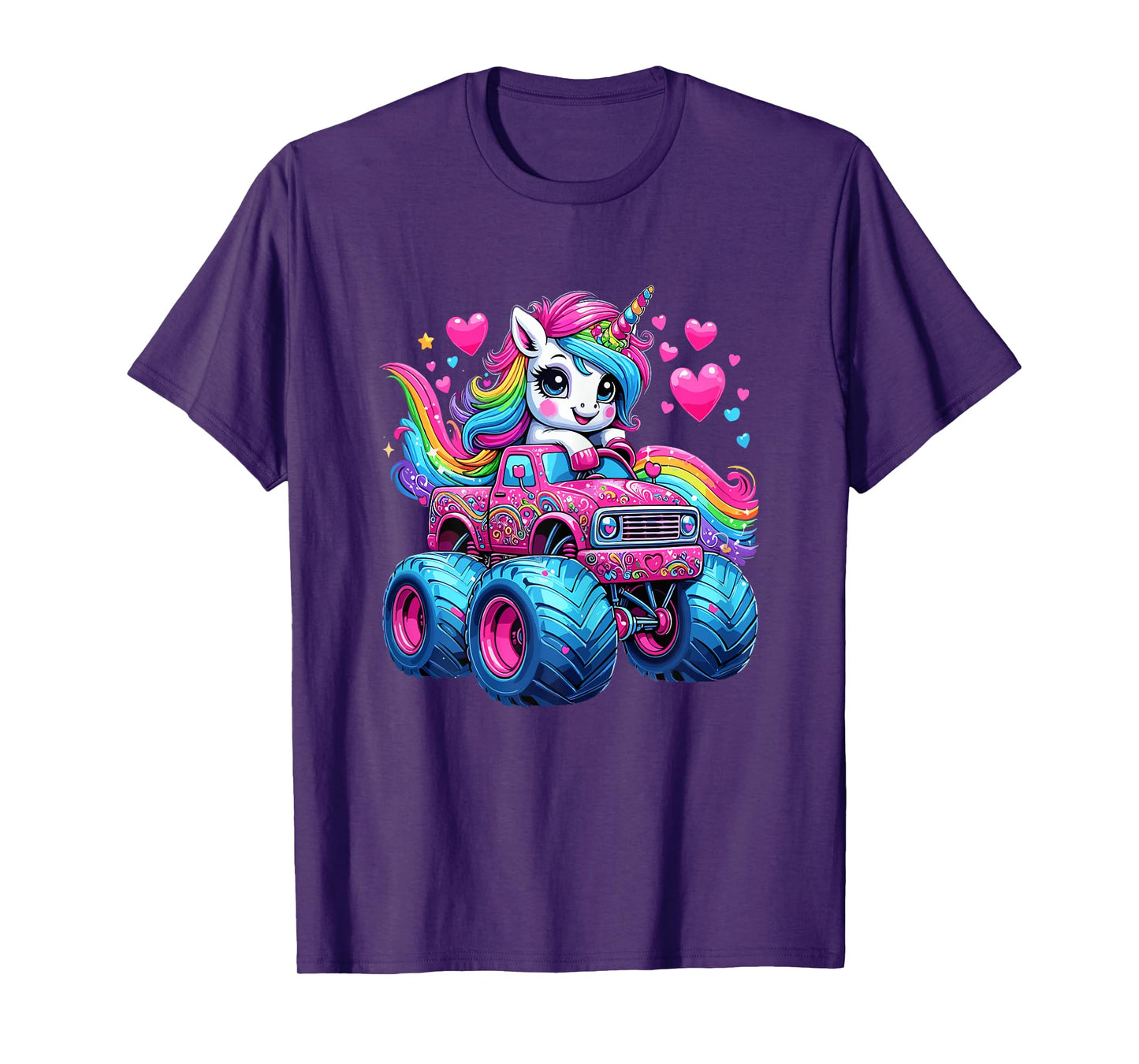 Unicorn Riding Monster Truck T-Shirt