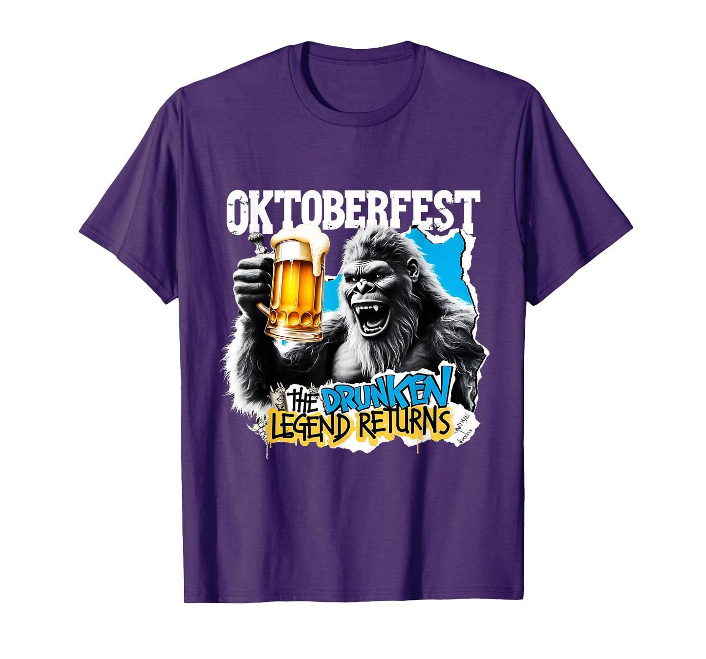 Oktoberfest Bigfoot The Drunken Legend Returns Beer Party T-Shirt