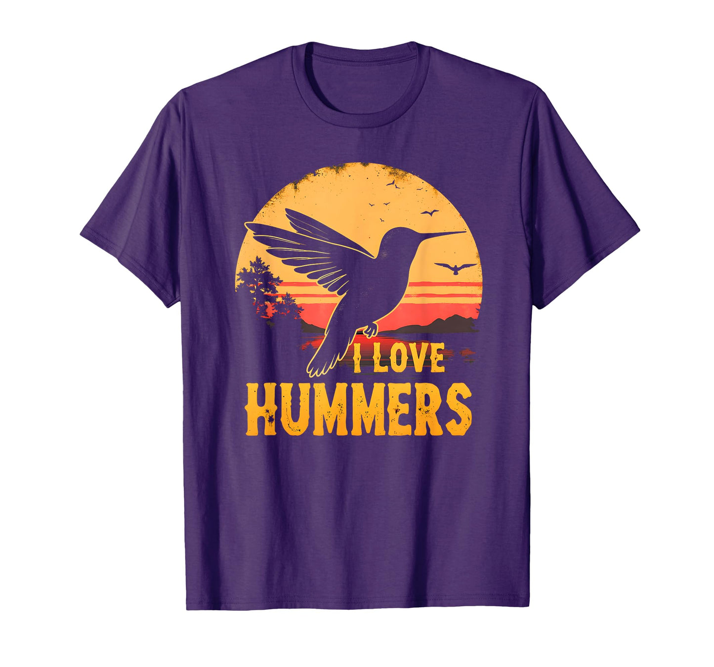 I Love Hummers Bird Colibri Vintage Sunset Hummers Kids T-Shirt