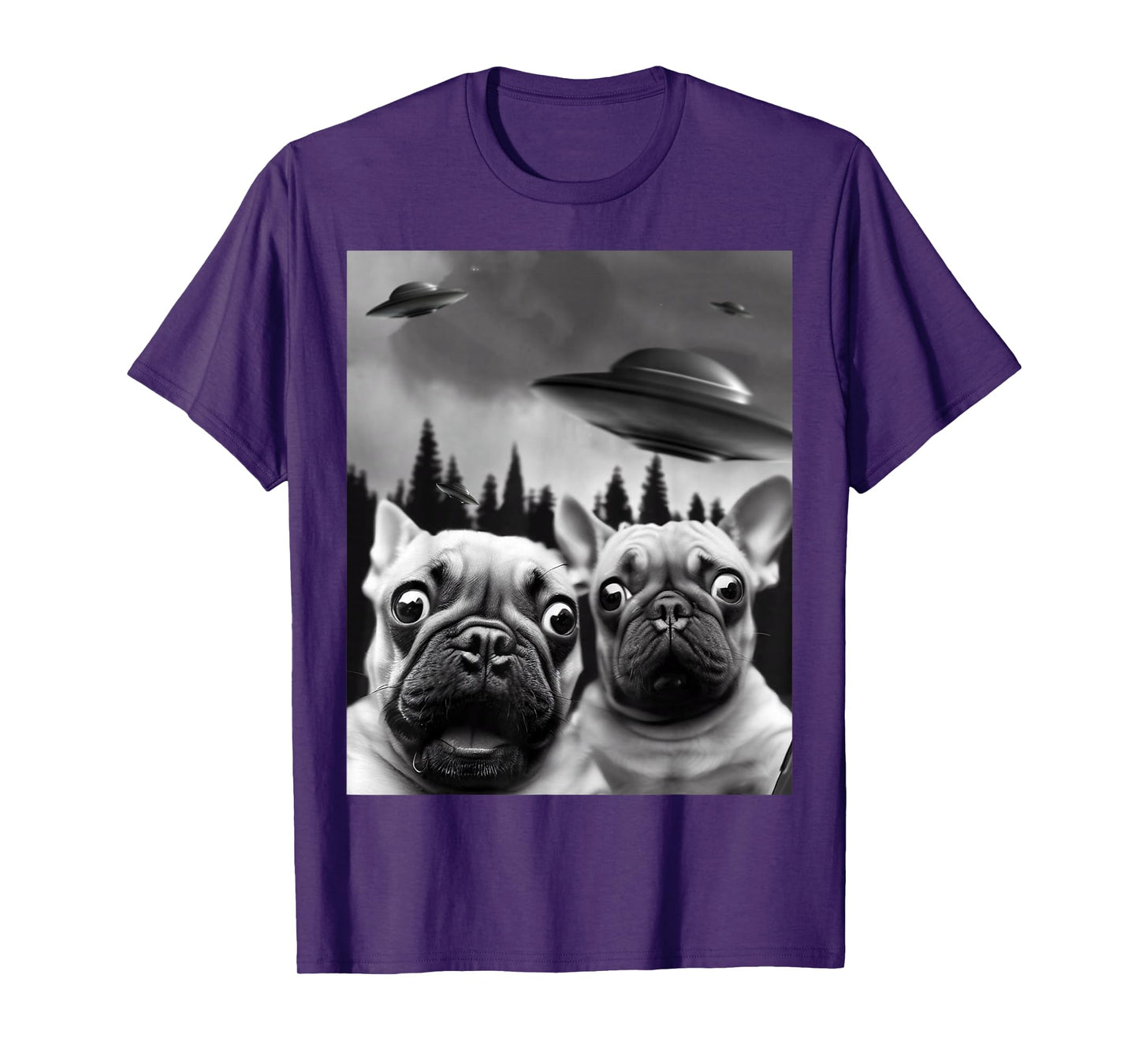 Funny Frenchie UFO Selfie T-Shirt