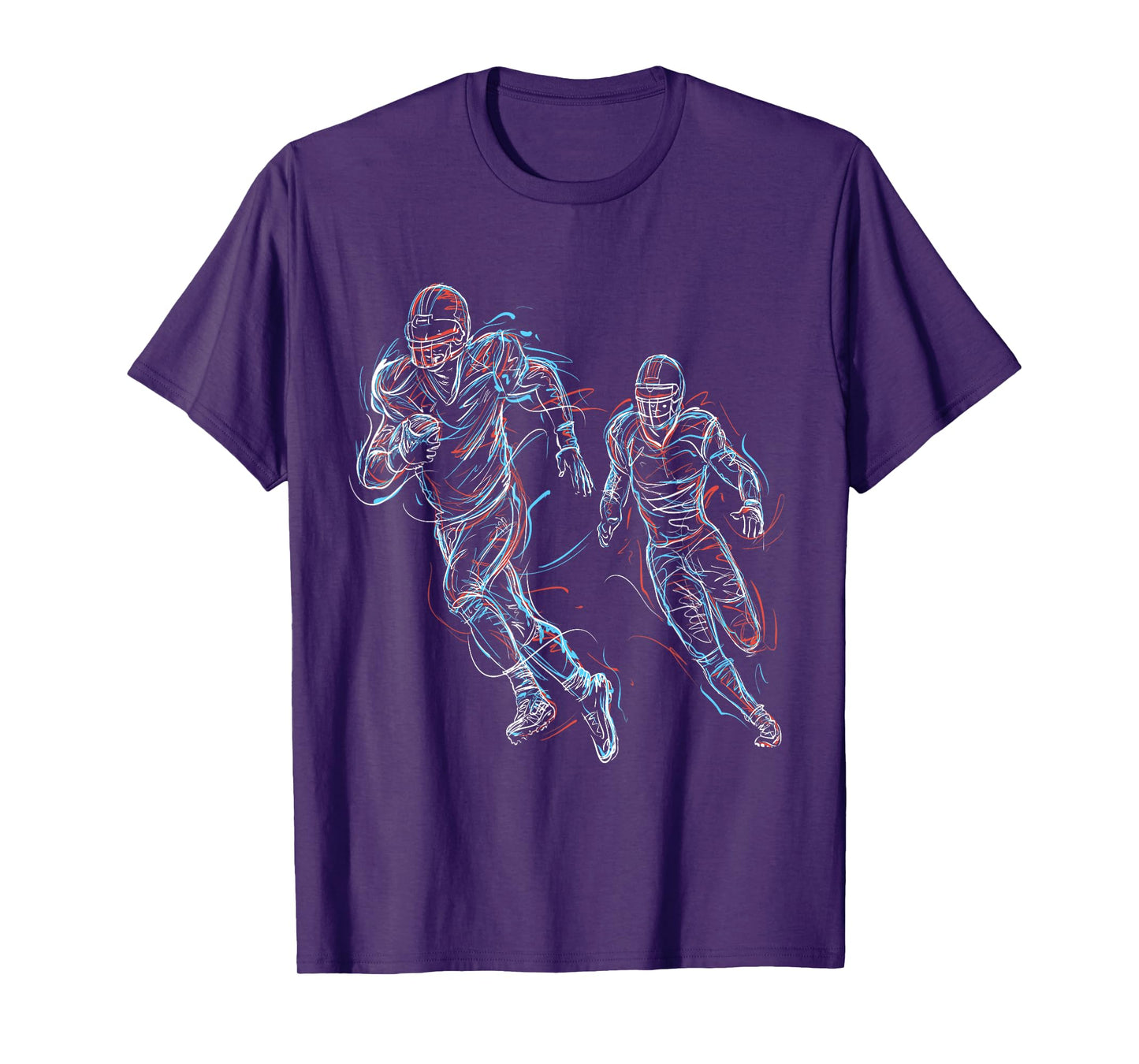 American Football Player Colourful Lines Design T-Shirt