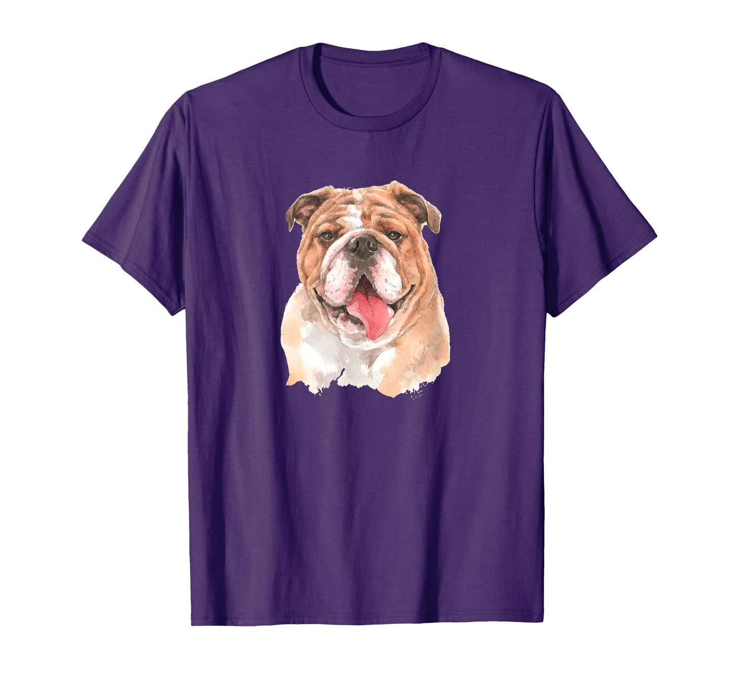 Funny Watercolor English Bulldog Men Women Girls Kids T-Shirt