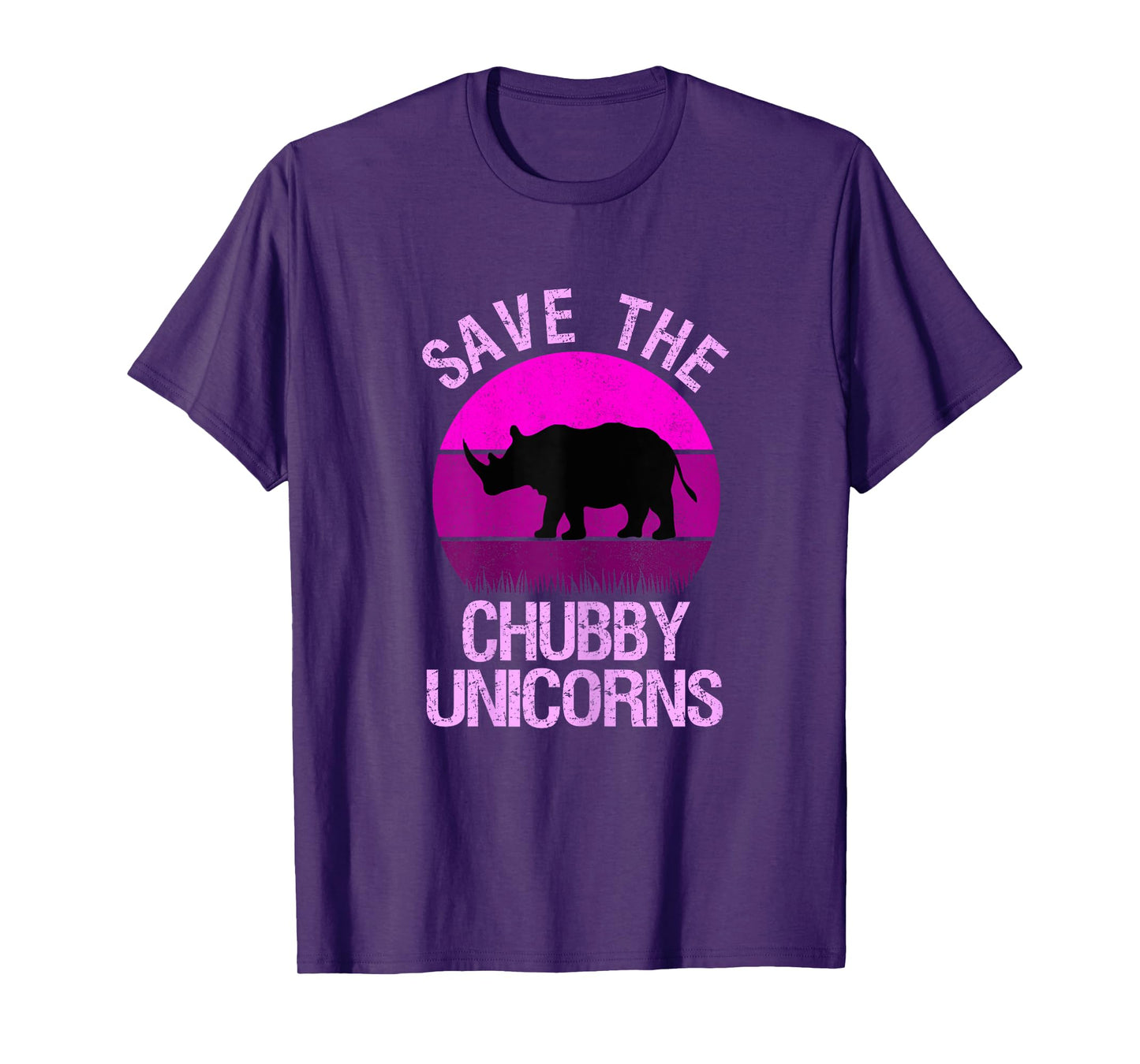 Save The Chubby Unicorns Retro Style Rhino gift T-Shirt