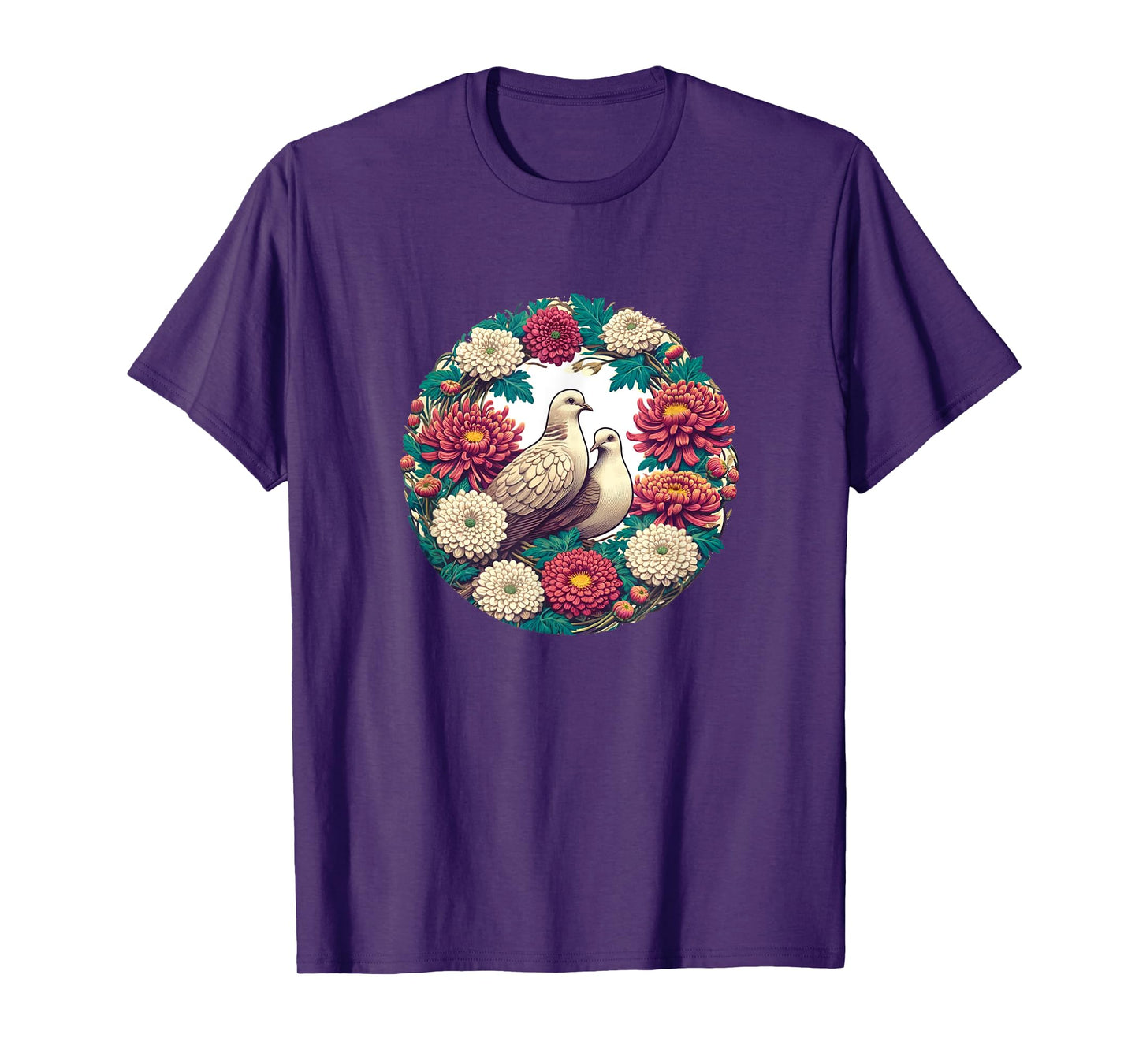 Mourning Doves Art Beautiful Bird Love T-Shirt