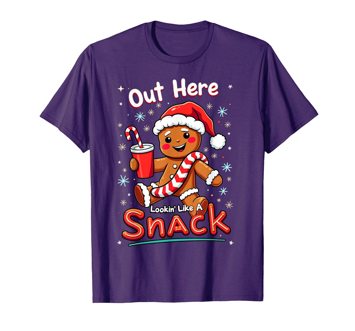 out here looking like a snack christmas funny BouJee Xmas T-Shirt