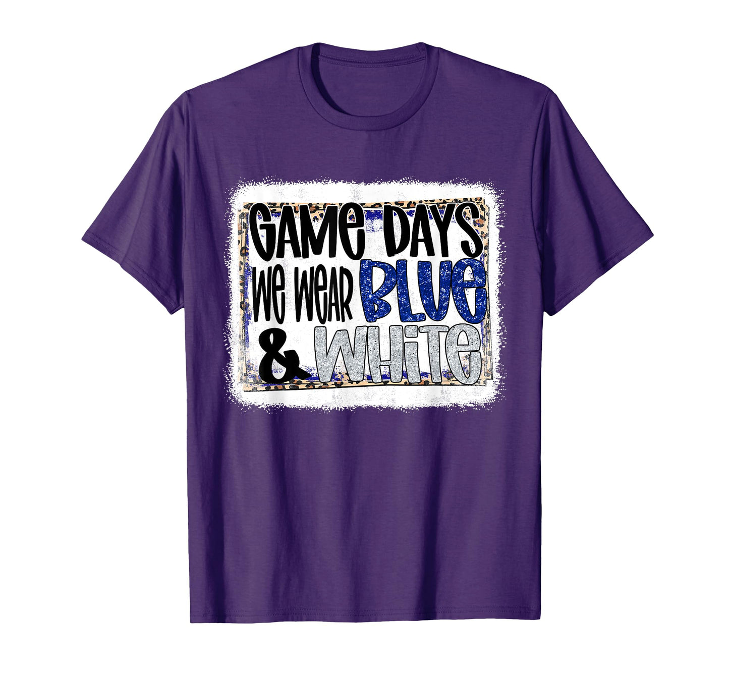 On Gameday Football We Wear Blue And White School Spirit T-Shirt