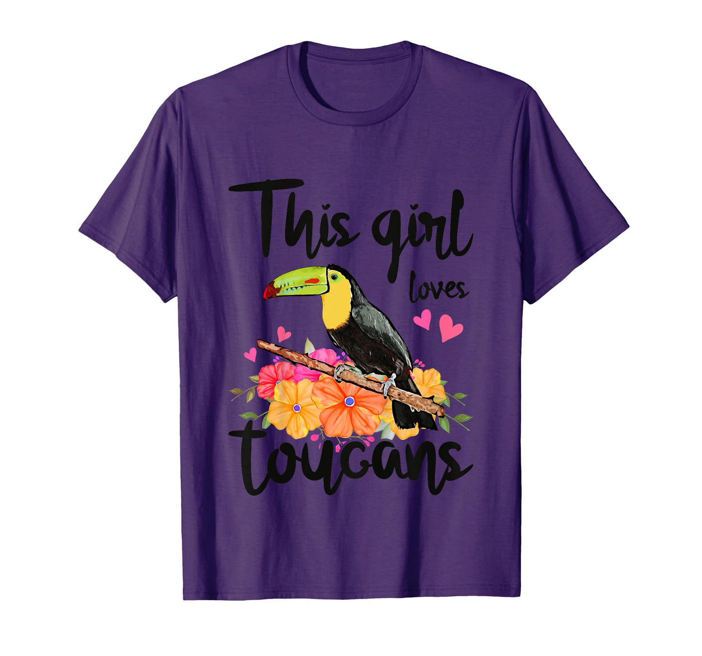 This Girl Loves Toucans Floral Toucan T-Shirt