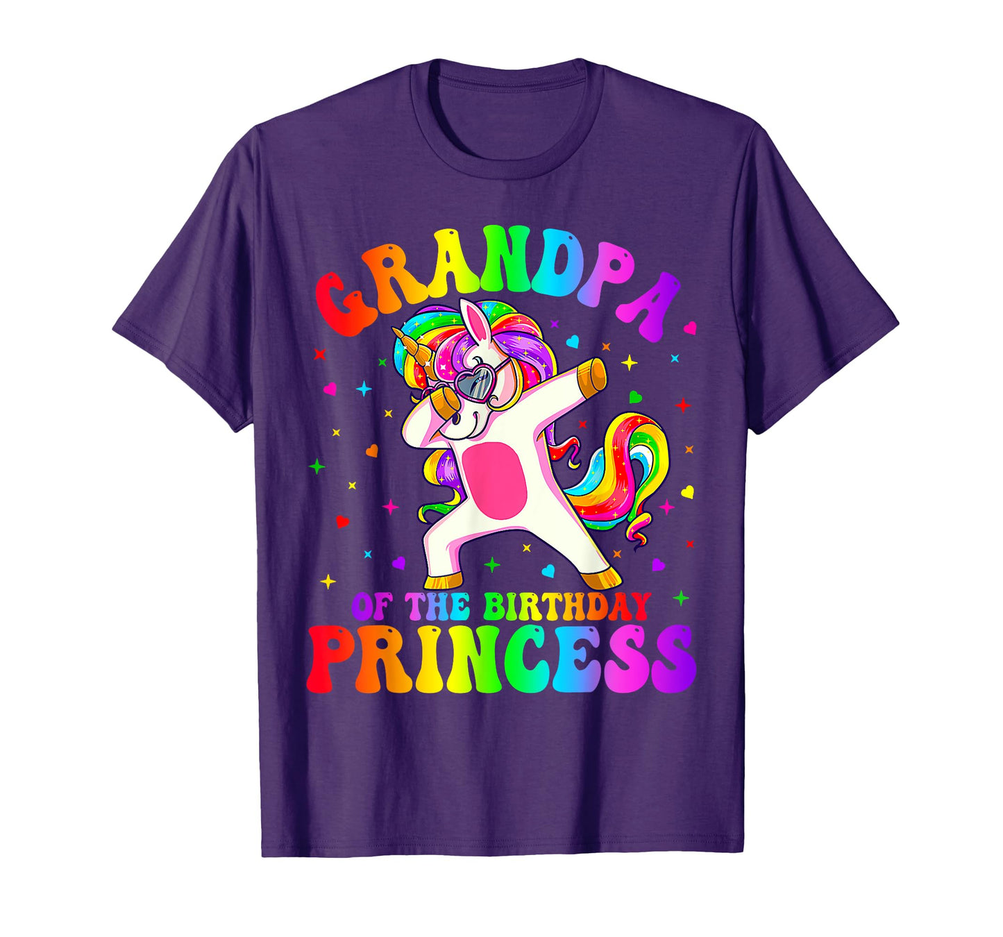 Grandpa of the Birthday Princess Girl Dabbing Unicorn Funny T-Shirt