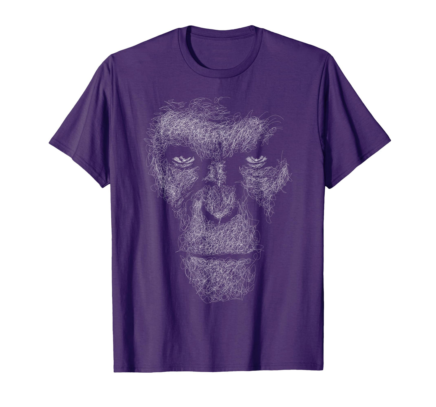 gorilla face scribble art head for lover Silverback animals T-Shirt