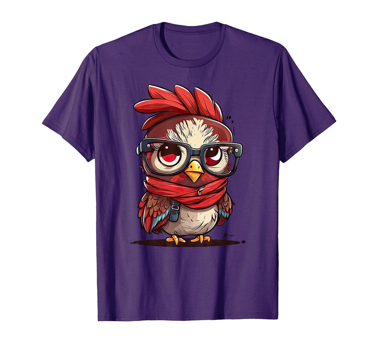 Cute Chicken With Bandana Headband and Glasses Women Girl T-Shirt
