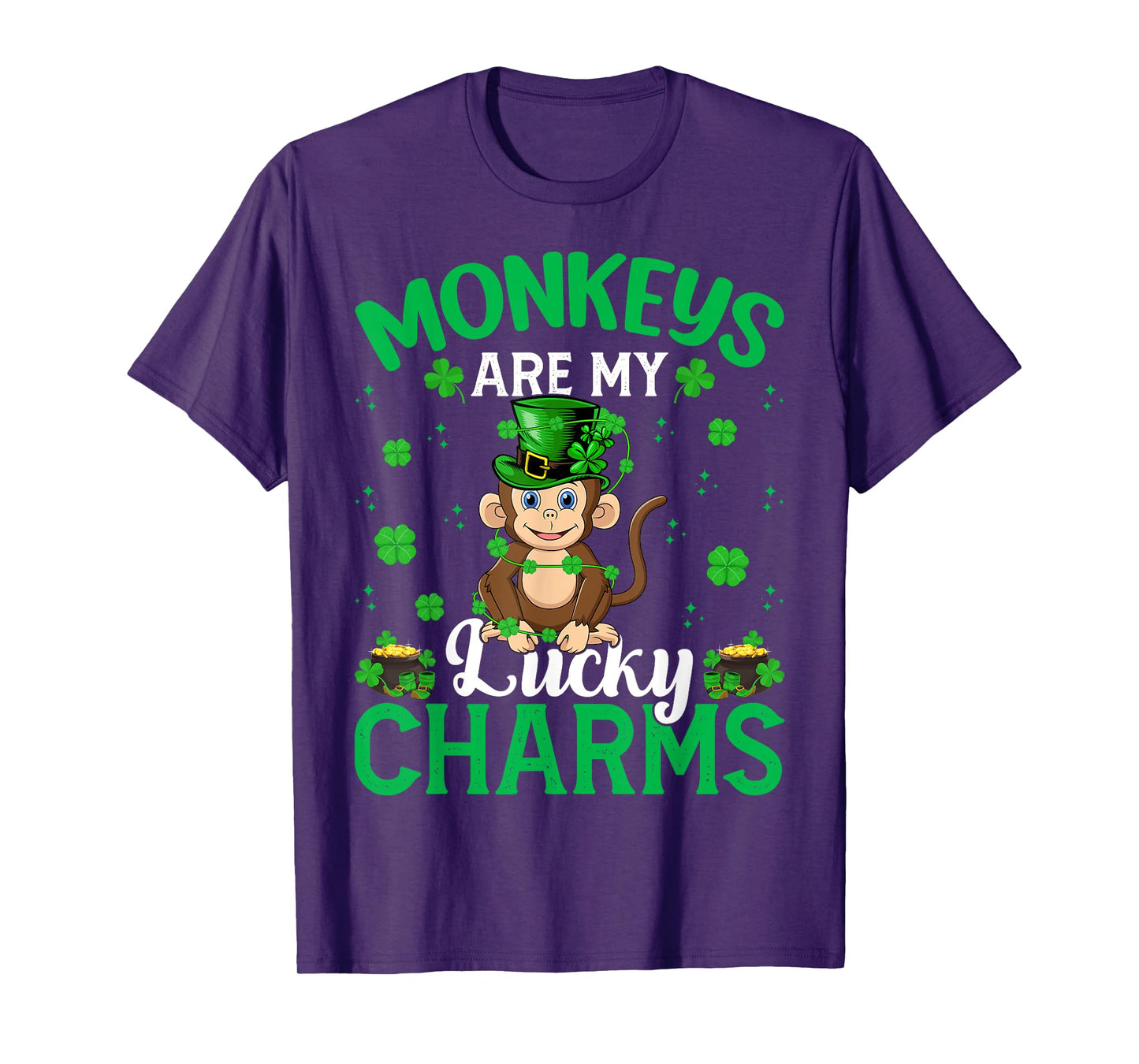 Funny Monkeys Are My Lucky Charms Monkey St Patrick's Day T-Shirt