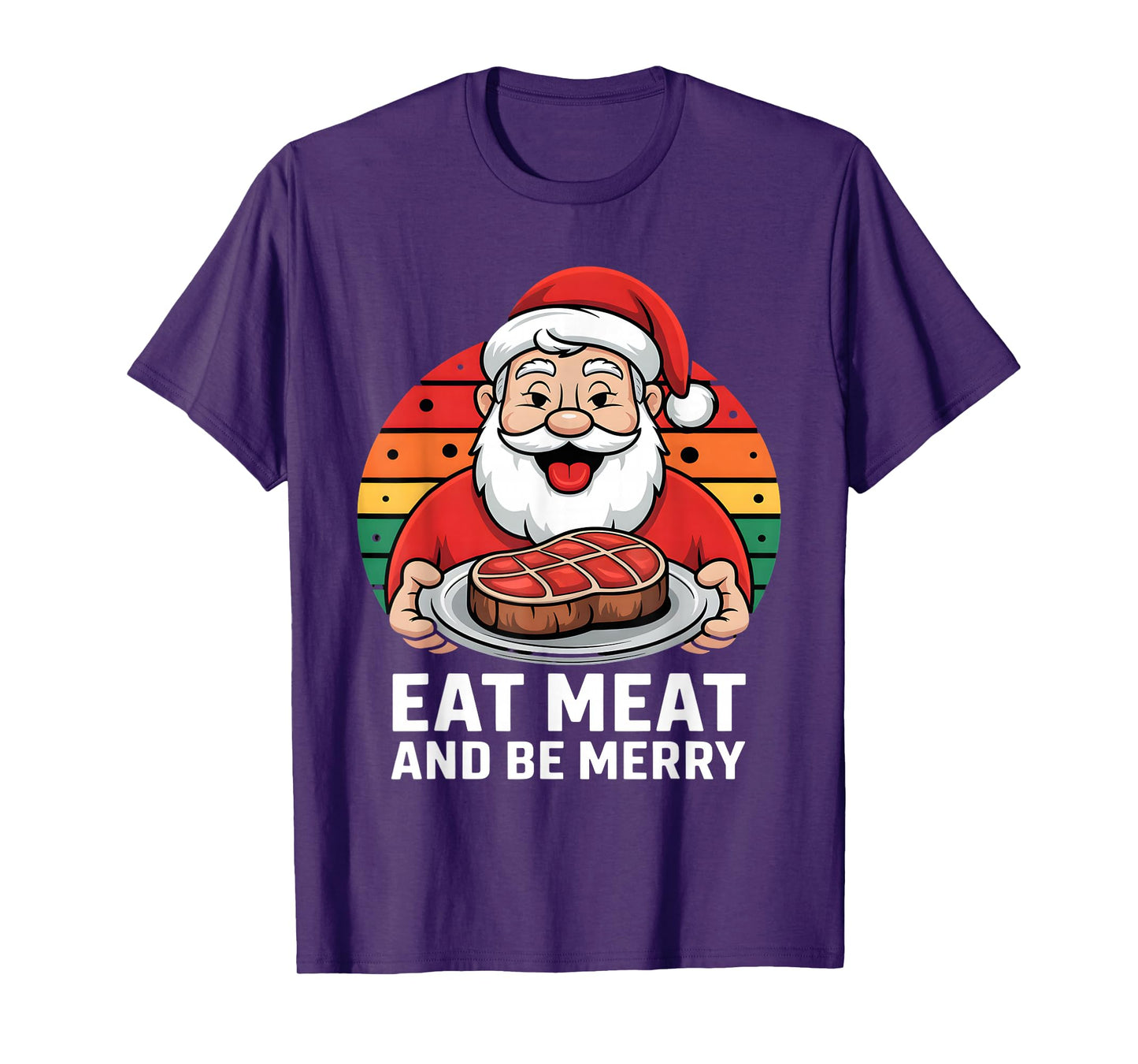 Funny Father Christmas Xmas Butcher Meat Steak Party Costume T-Shirt