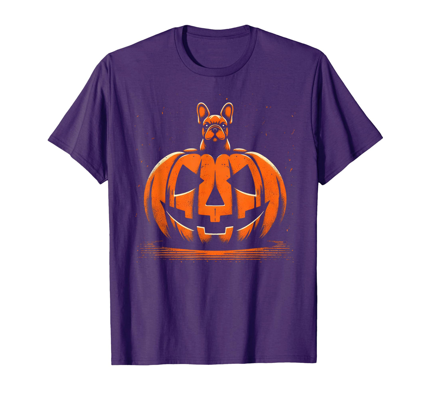 Dog Halloween French Bulldog Jack O Lantern Pumpkin T-Shirt