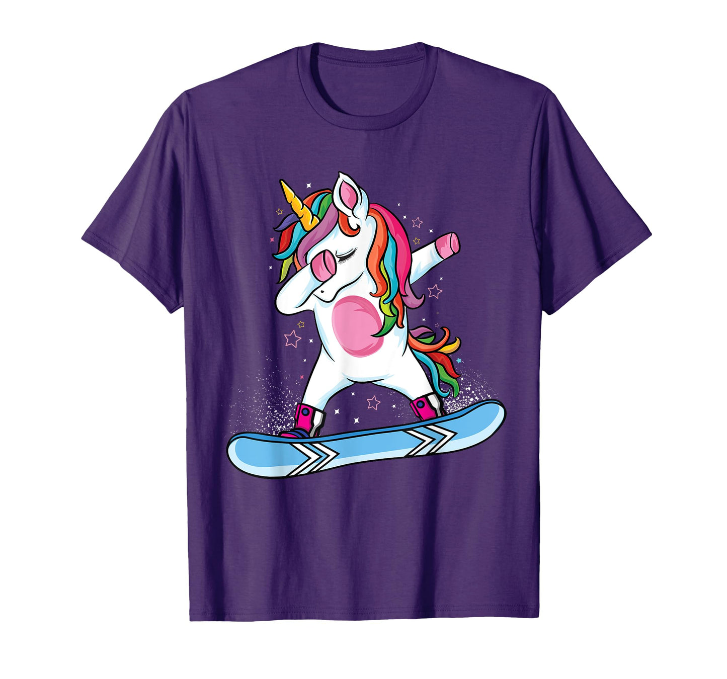 Cute unicorn Snowboarding Skiing Dabbing unicorn Snowboard T-Shirt
