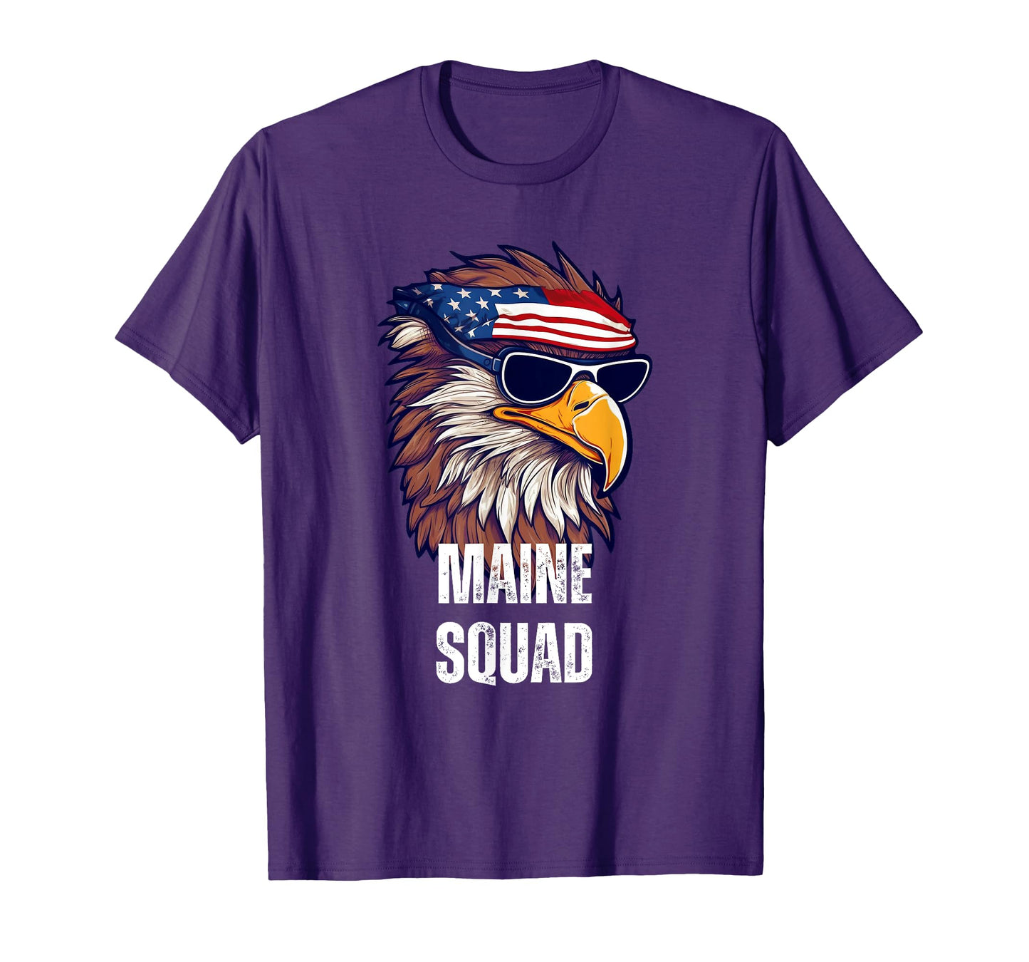 Maine Squad - Retro Bald Eagle American Flag Bandana T-Shirt