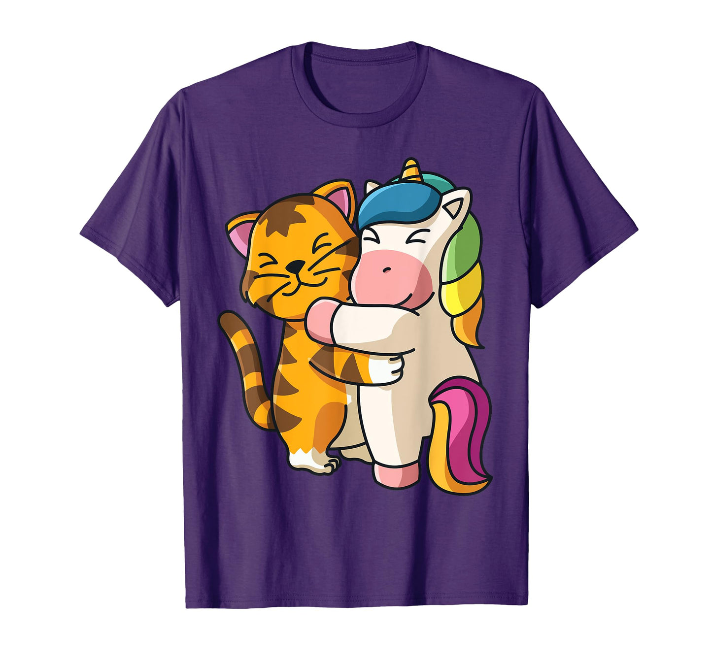 Tiger and Unicorn Cute Zoo Animals Hugging T-Shirt